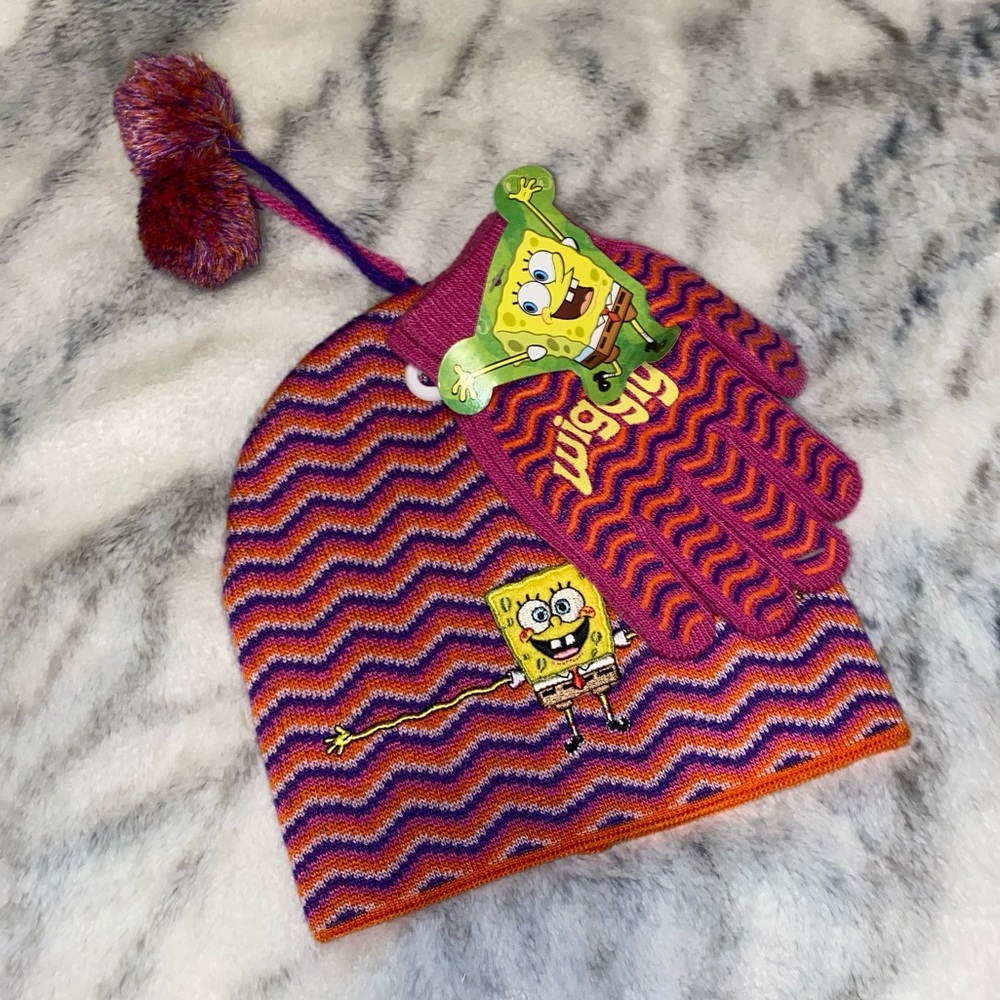 Nickelodeon SpongeBob SquarePants 2 Piece Beanie Glove Set